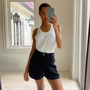 Aritzia Black Calipso High- Waisted Shorts
